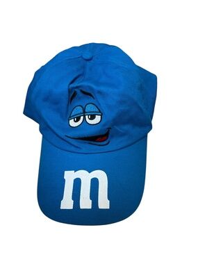 Blue M&M Candy Hat baseball cap discontinued 2011 Velcro closure